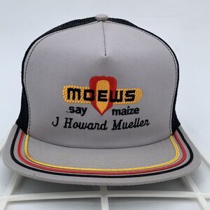 Vintage Moews Seeds SnapBack Trucker Farmer Hat Cap 3 Pin Stripe Kap King(H20)